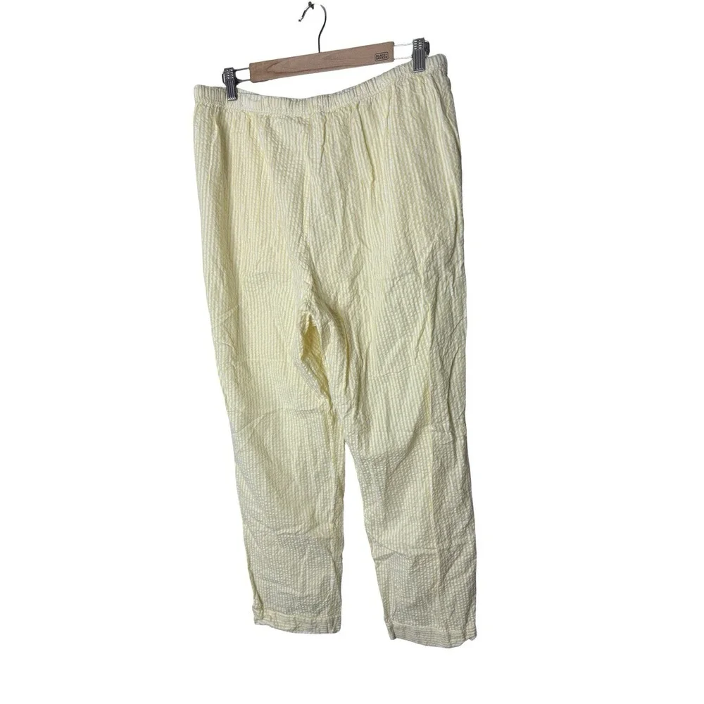 Vermont country size large Yellow/white seersucker PJ bottoms pajamas‎ womens